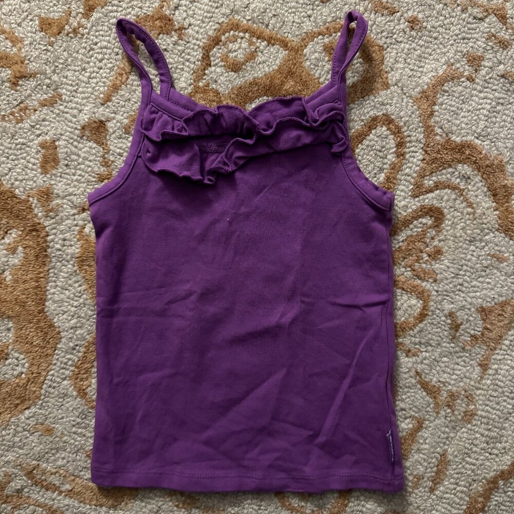 EUC Children's Place Purple Ruffle Front Tank Top Sz 3T